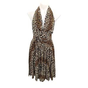 Trashy Diva Helena in 50s Leopard Halter Dress 0 New With Tags Pinup Rockabilly